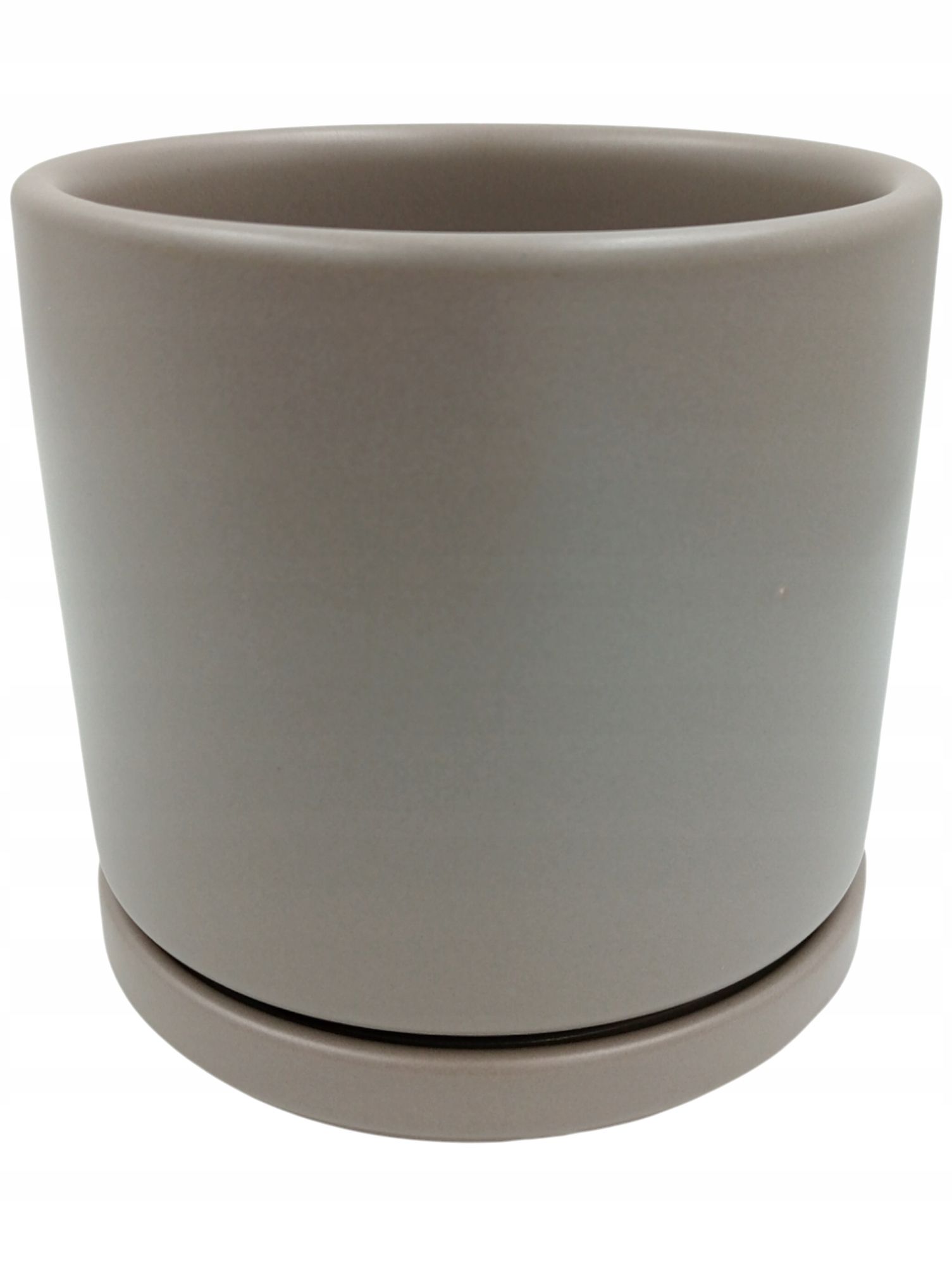  Ceramic flowerpot with stand durable grey lid flowerpot 18 cm
