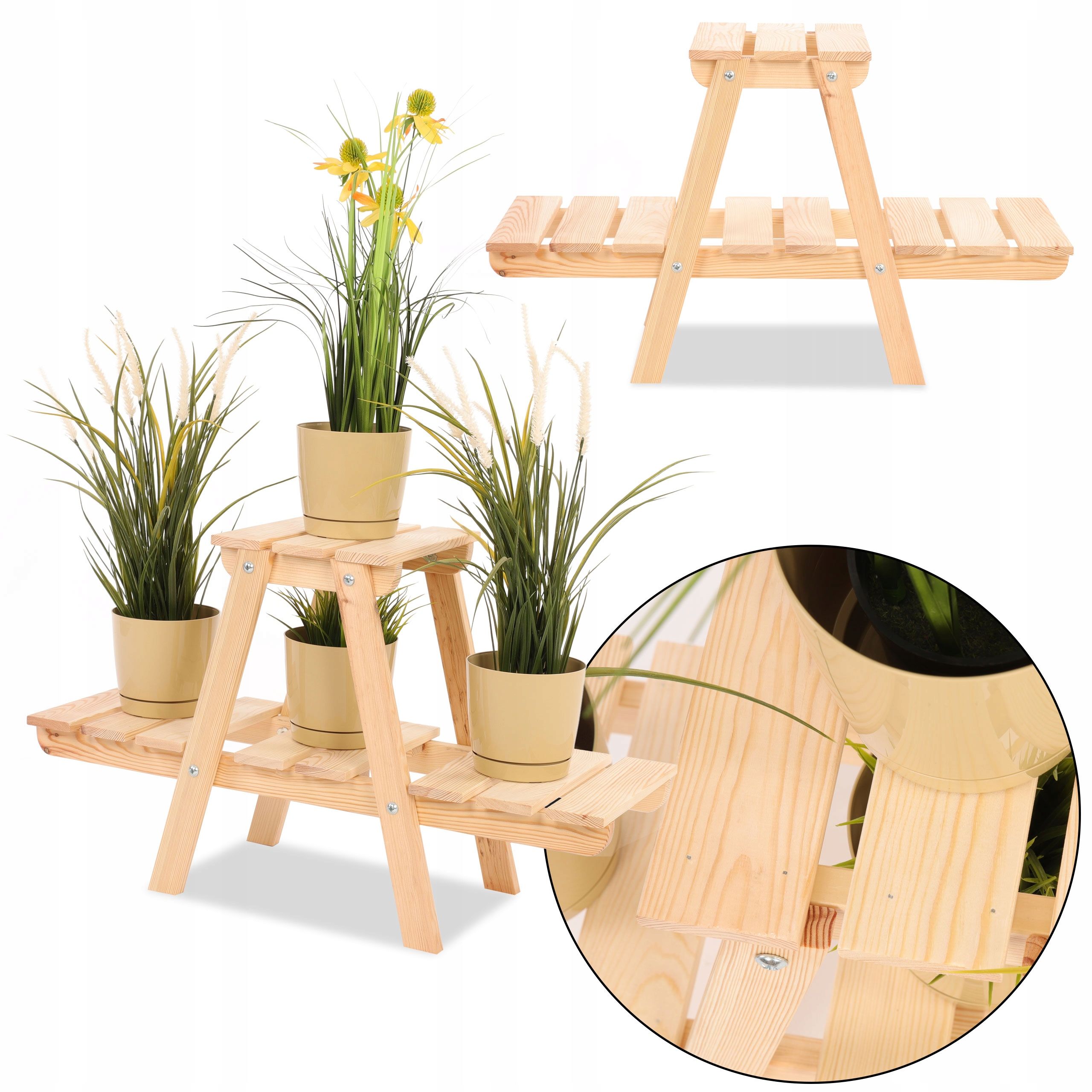  Wooden flower stand flower stand shelf for pots big durable eco