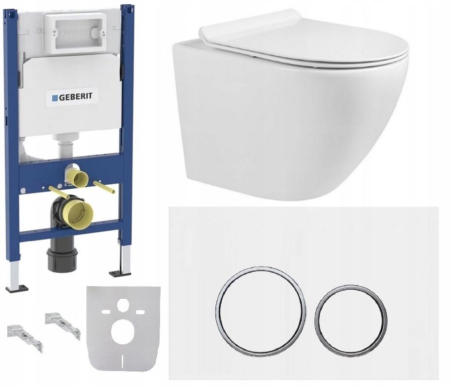  Wc rāmja komplekts geberit + atslēga + tualetes pods melns matēts + dēlis w/o+fresh