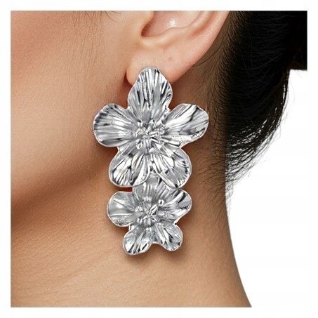  Ohrstecker farbe silber lang quasten diamanten bälle elegant 125mm