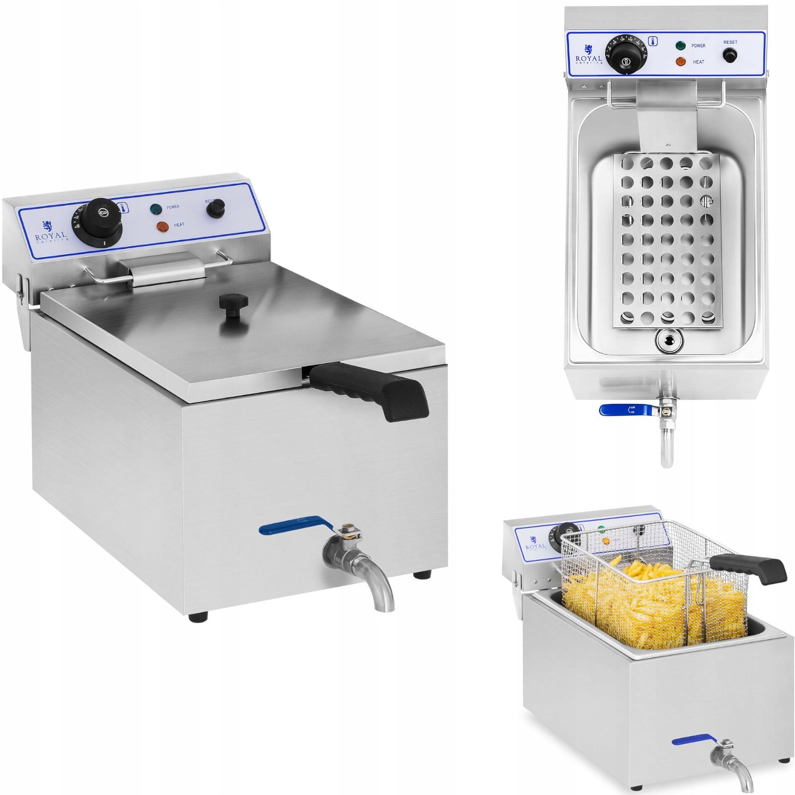  Gruzdintuvė indukcinė gruzdintuvė su čiaupu 230v royal catering 10l