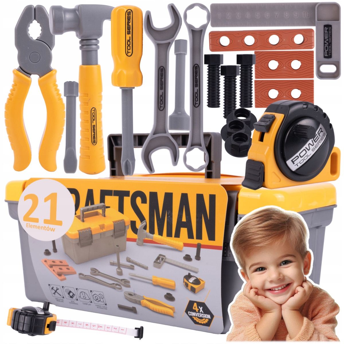  Krabice pro nářadí + motorová pila pro děti master&#39;s set xxl