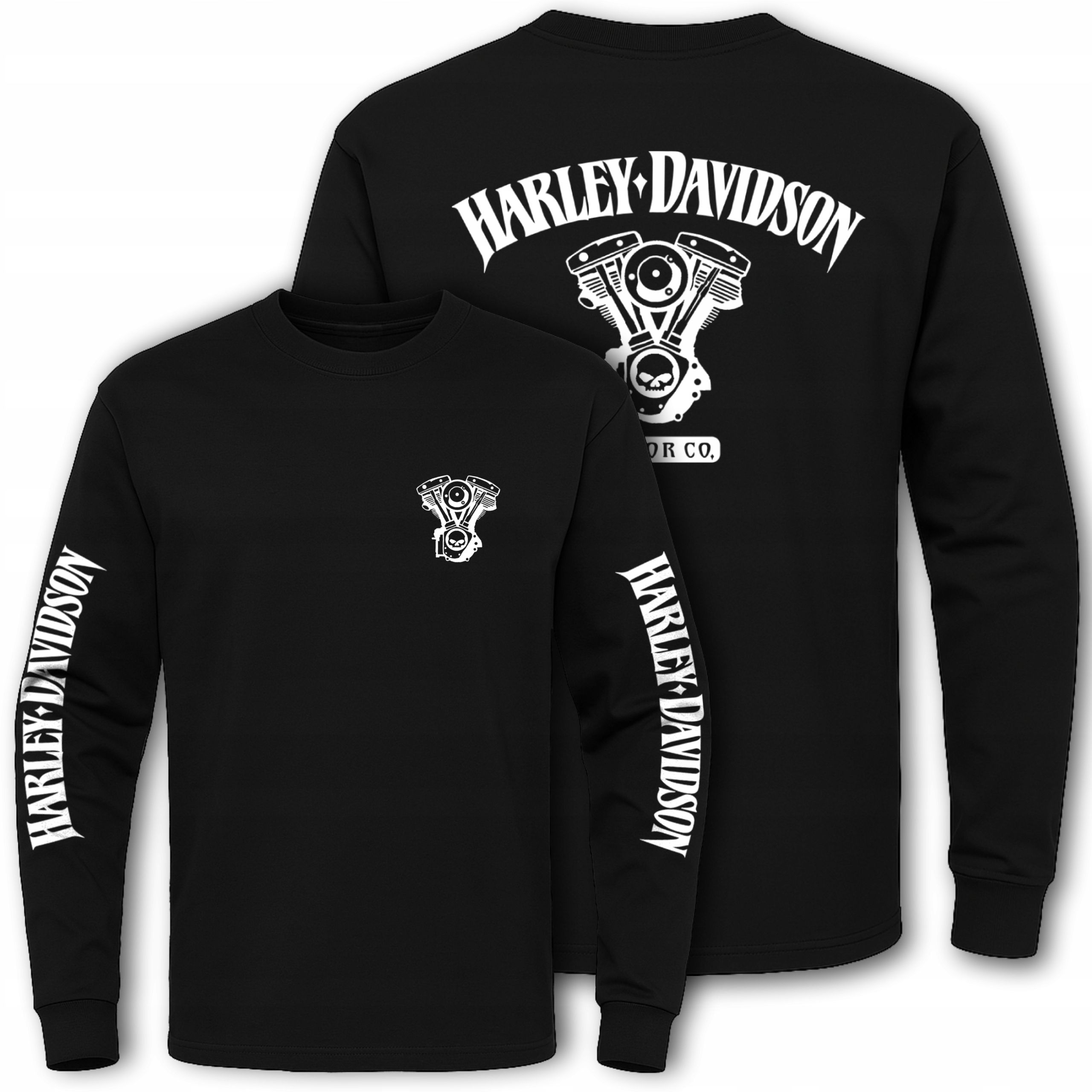  Marškinėliai harley davidson su atspaudu užrašais vyrų palaidinė su ilgomis rankovėmis