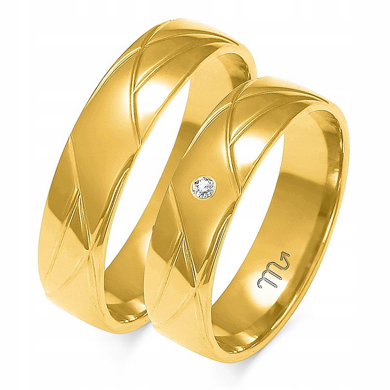  Eheringe golden 8k 5 mm zirkone id a-143