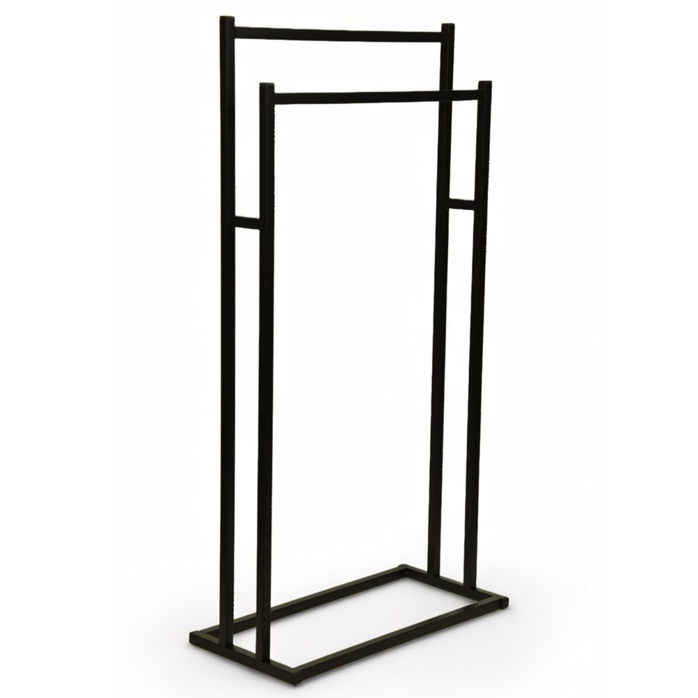  Towel rack bathroom dryer suspension for two towels black loft style