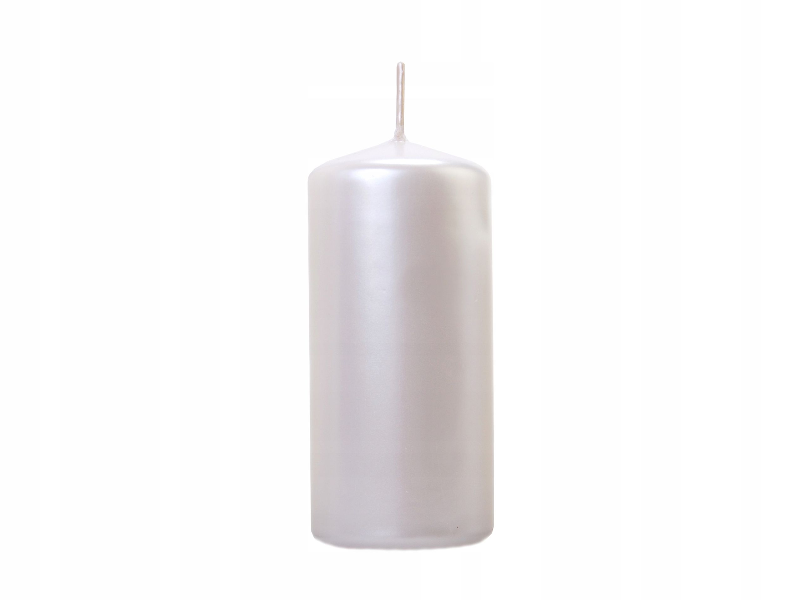  Shining cylindrical 10cm/1szt candle tuner advent decoration white pearl