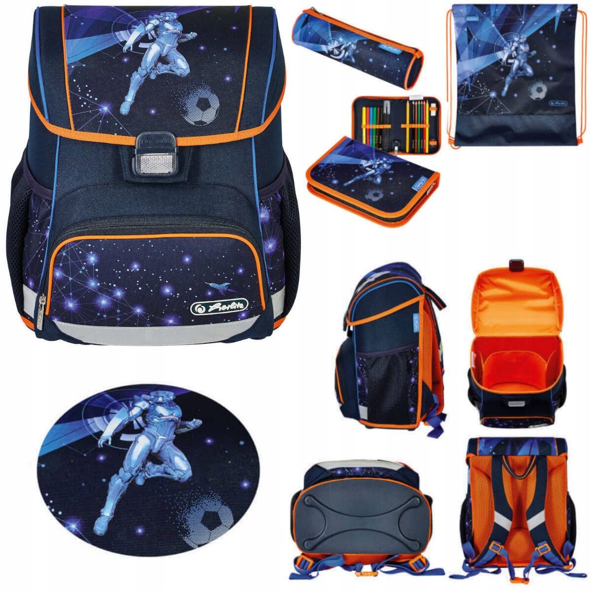  Set school backpack school backpack loop + funky horse horse 6-9 years herlitz