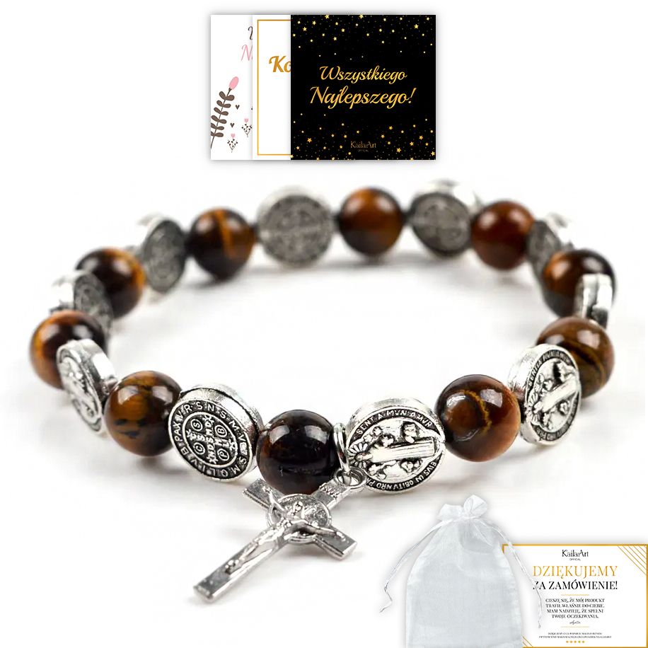  Rosary bracelet with crossword clue from natural stones cross agate dragoon