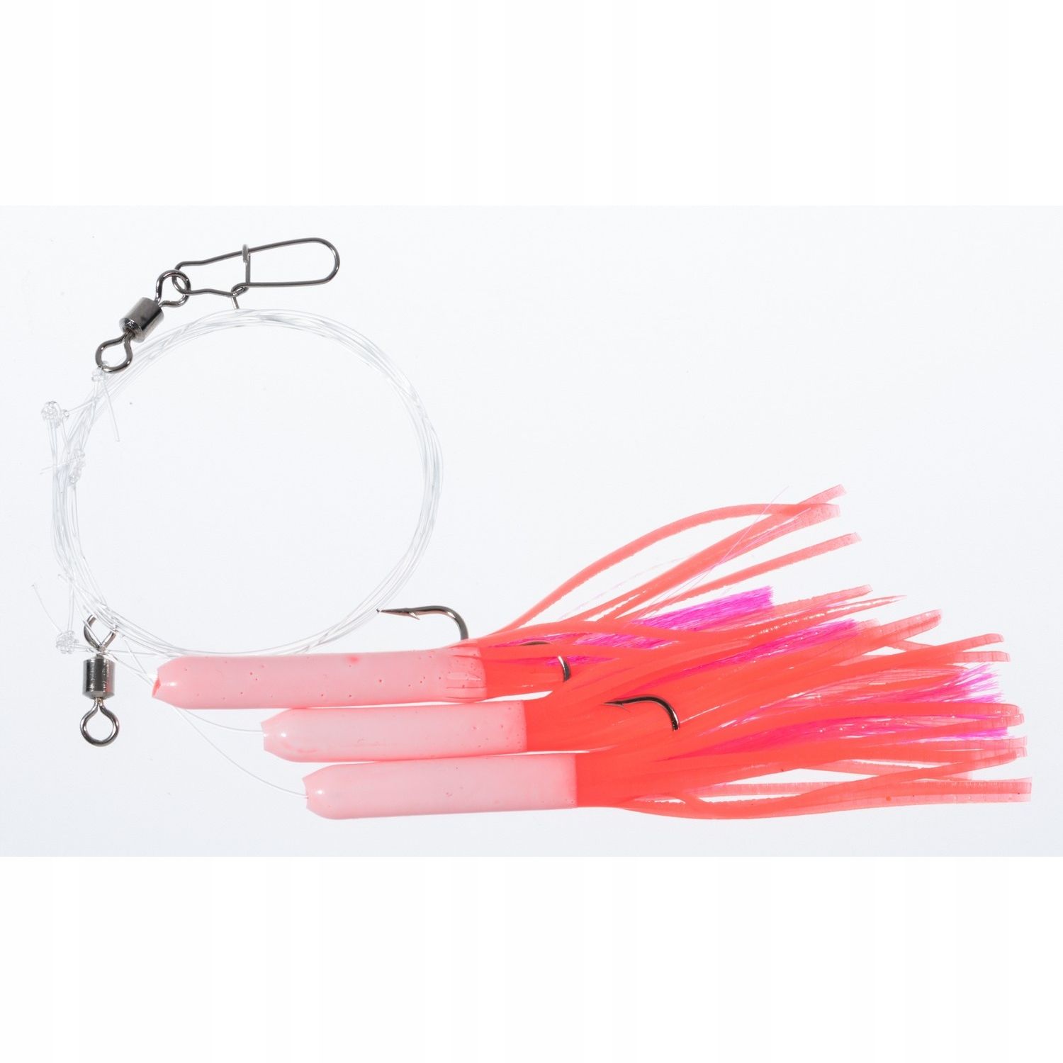  Jūrinis rinkinys menkės sistemėlė jaxon white / red 5,5cm 140cm žvejybos