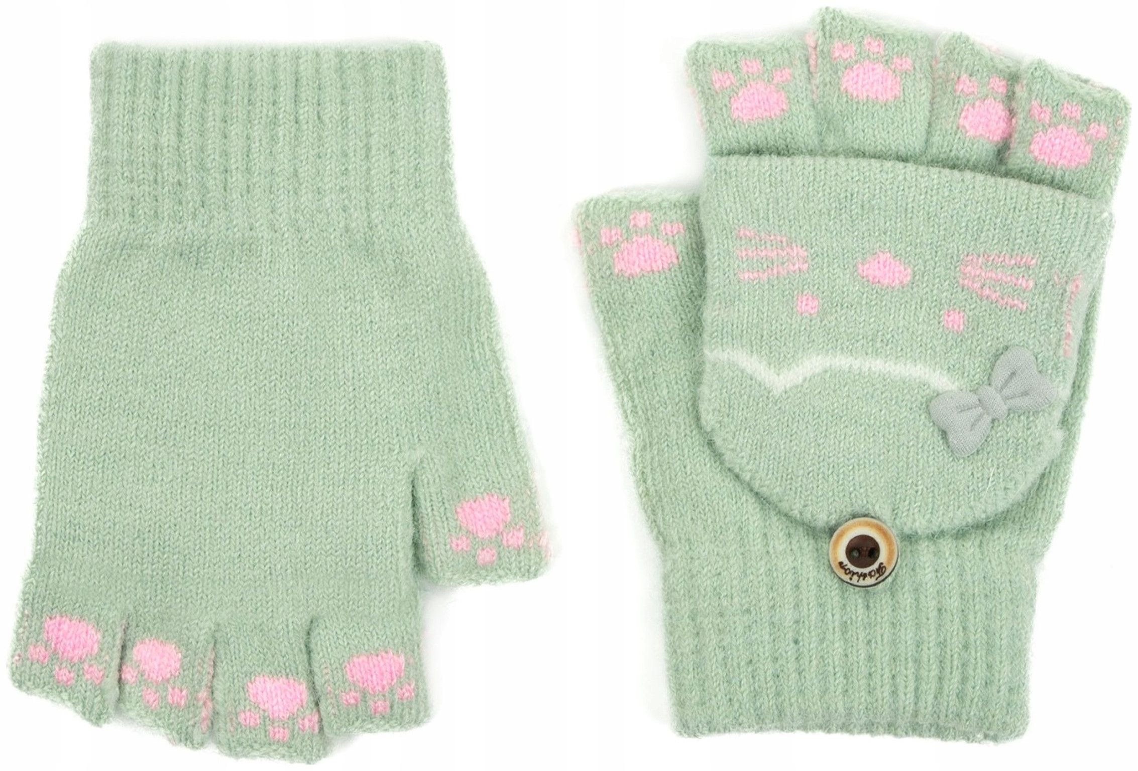  Rekawiczki warm kittens - čierny | detské rk23370