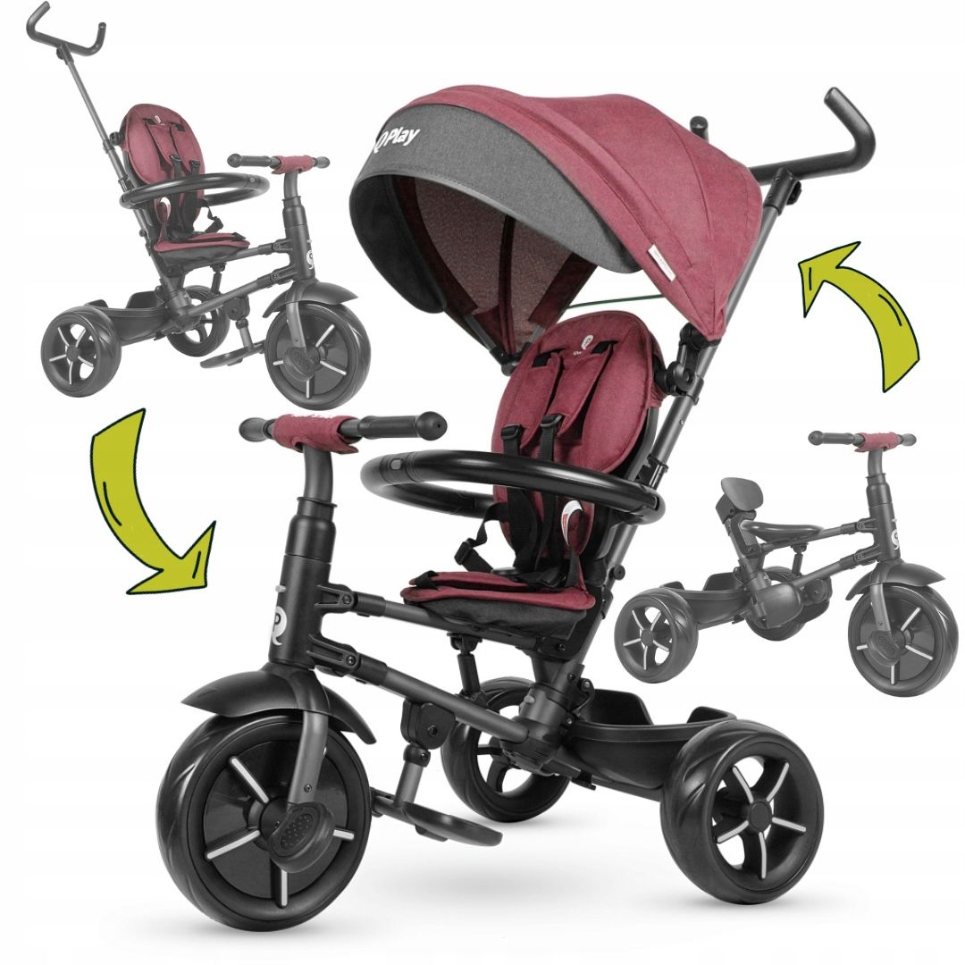  Tricycle 3in1 pusher stroller for children rito star qplay grey