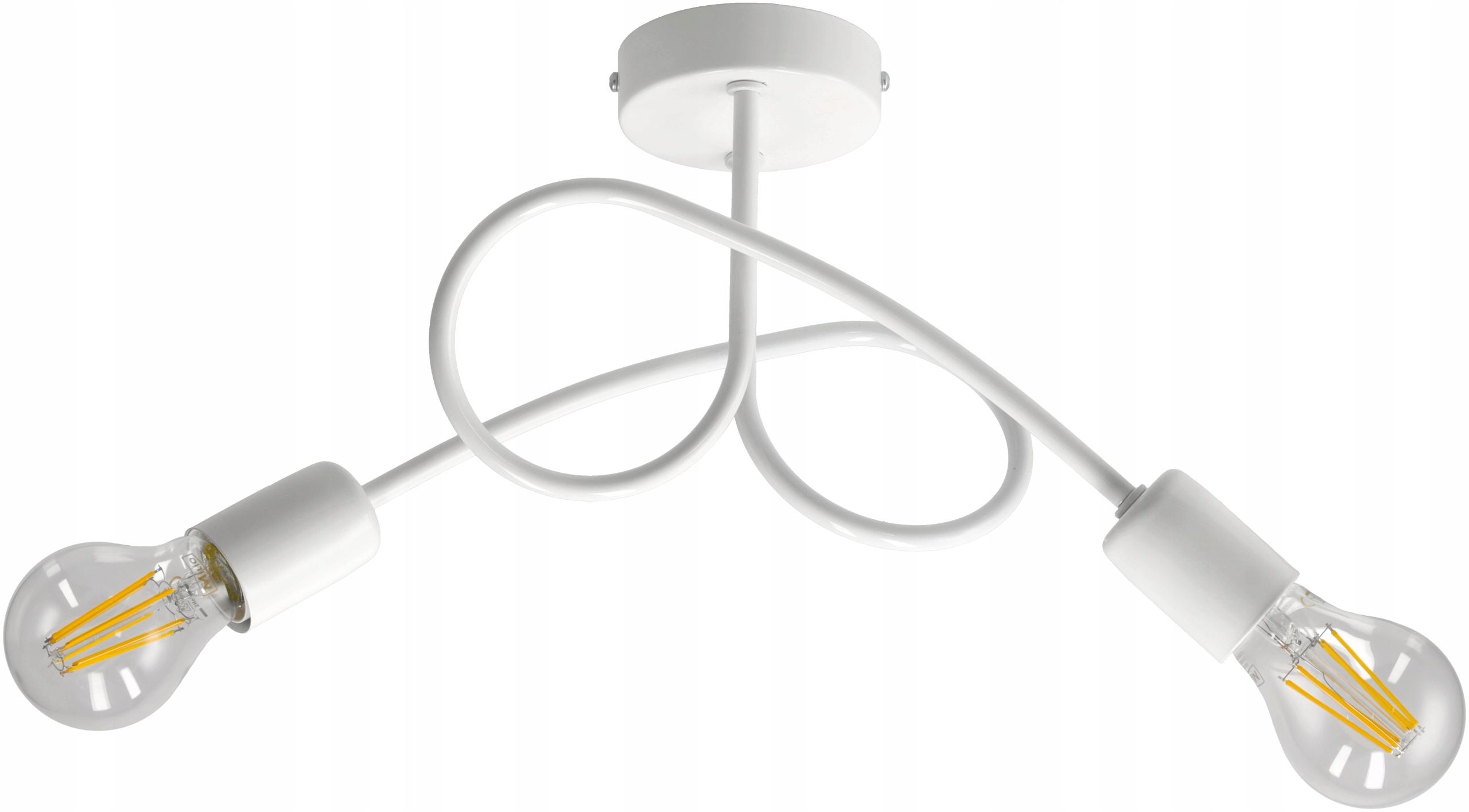  Pendant ceiling light zawijana loft style 2xe27 white for the living room kitchens