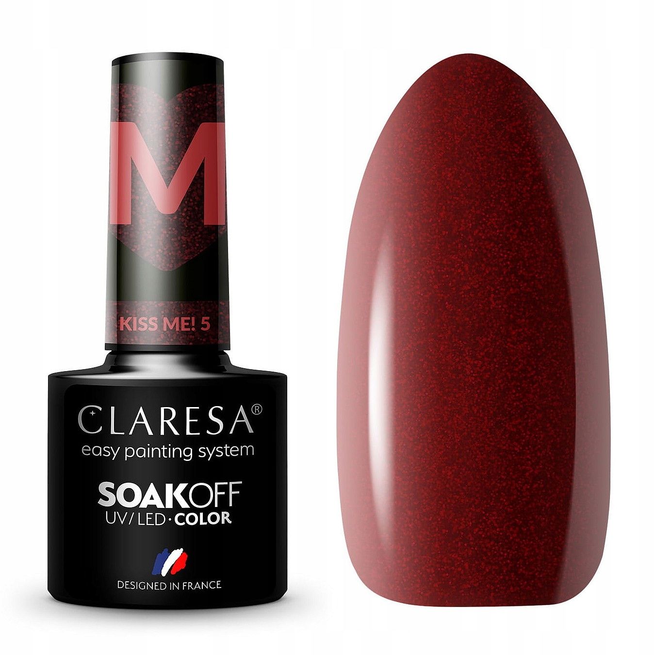  Claresa hübriid küünelakk burgundia glitter pink 554