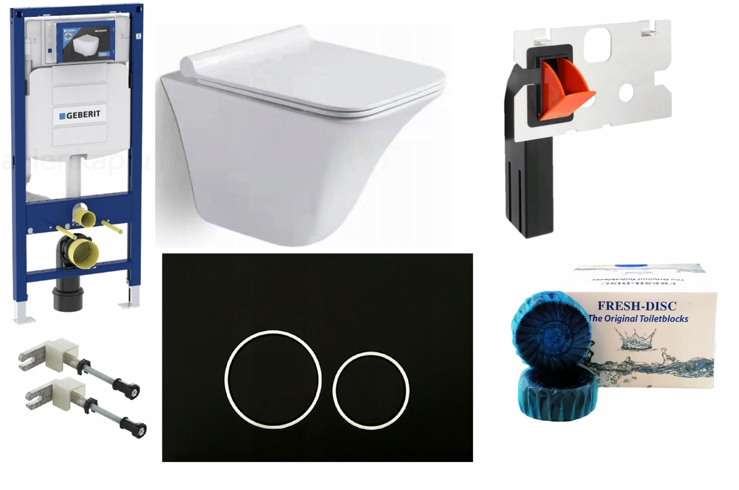  Wc rāmja komplekts geberit + atslēga + tualetes pods melns matēts + dēlis w/o+fresh