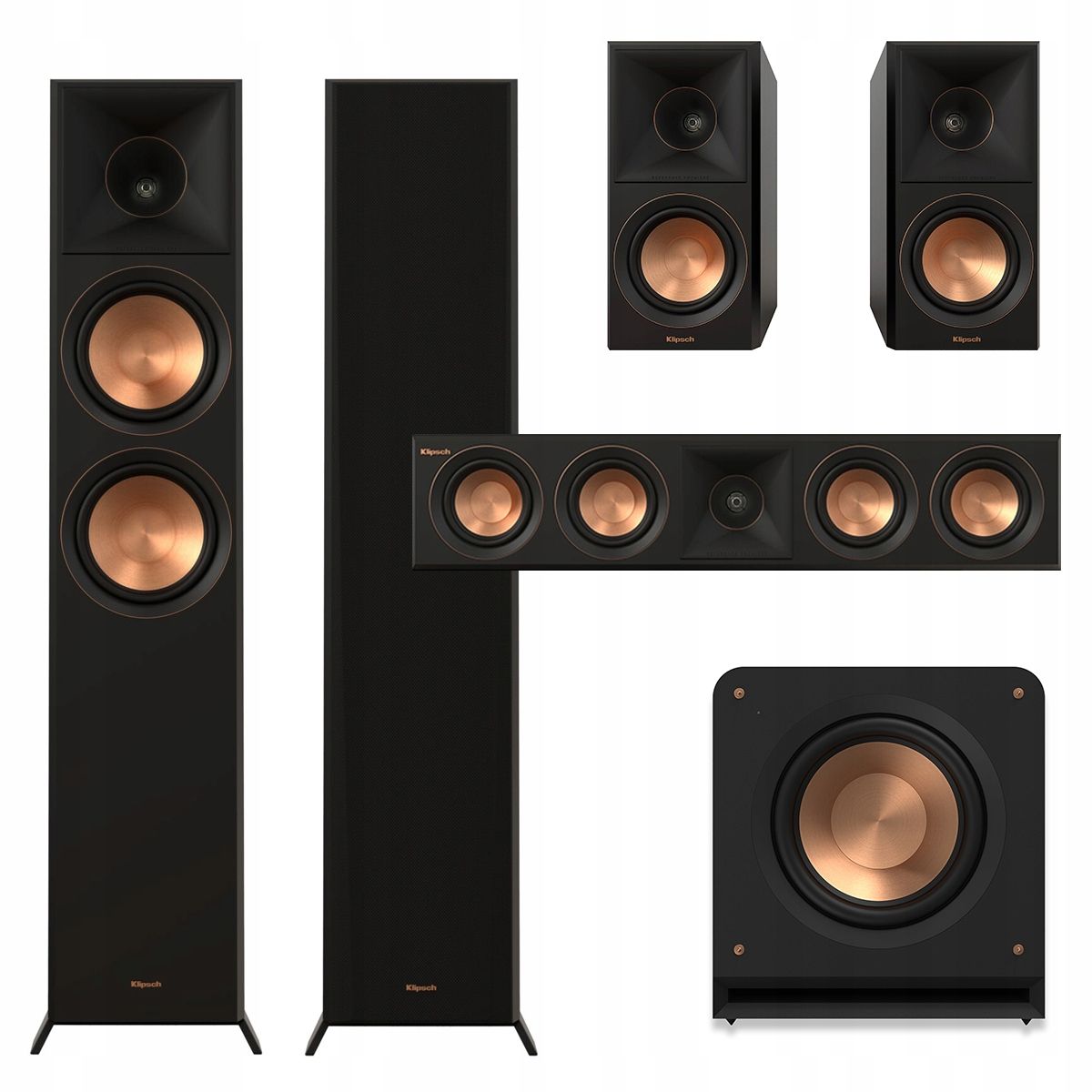  Klipsch rp-8000f ii + cs-18c + rp-504c + 500sa + rp-1200sw množina kiná 7.1