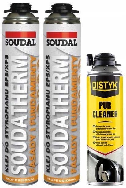  2x soudal putu līme putupolistirolam xps eps soudatherm + tīrāks + pistole