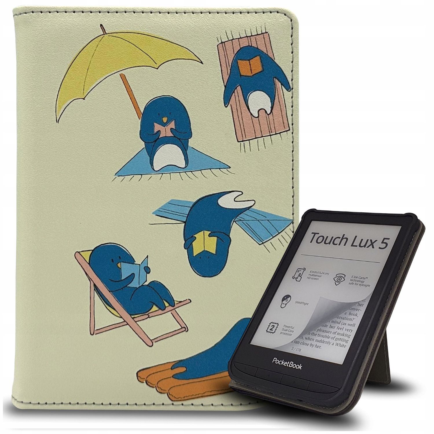  Byla viršelis case į pocketbook color, basic lux 2 4, touch lux 4 5, gobook