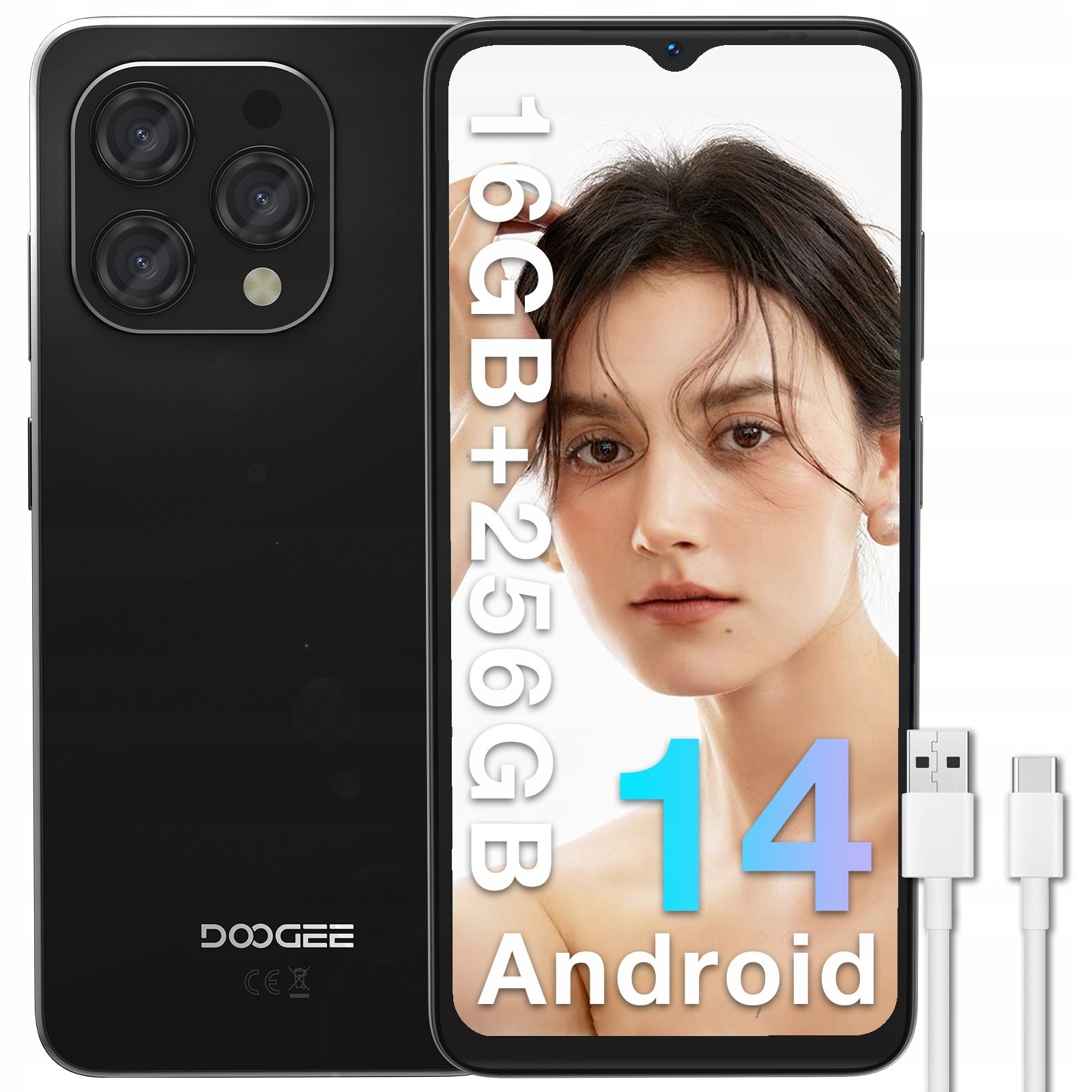  Doogee n50 viedtālrunis 4200mah 8 gb + 128 gb 6.52” 50mp 4g/sim / otg/gps android13