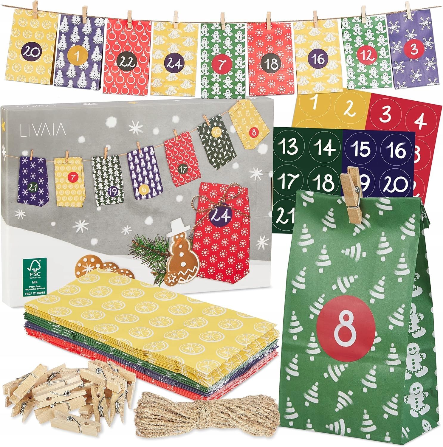  Advent calendar diy christmas eco ecological do it yourself set xxl