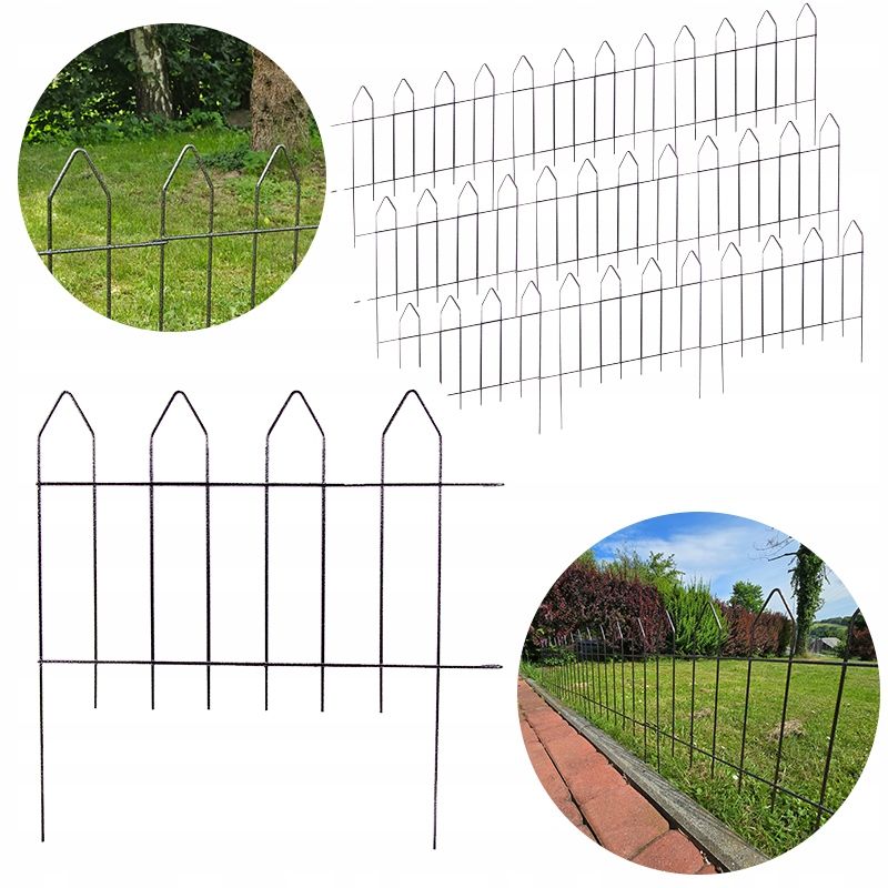  Kovový záhradný plot vysoký čierny 120x75cm plot