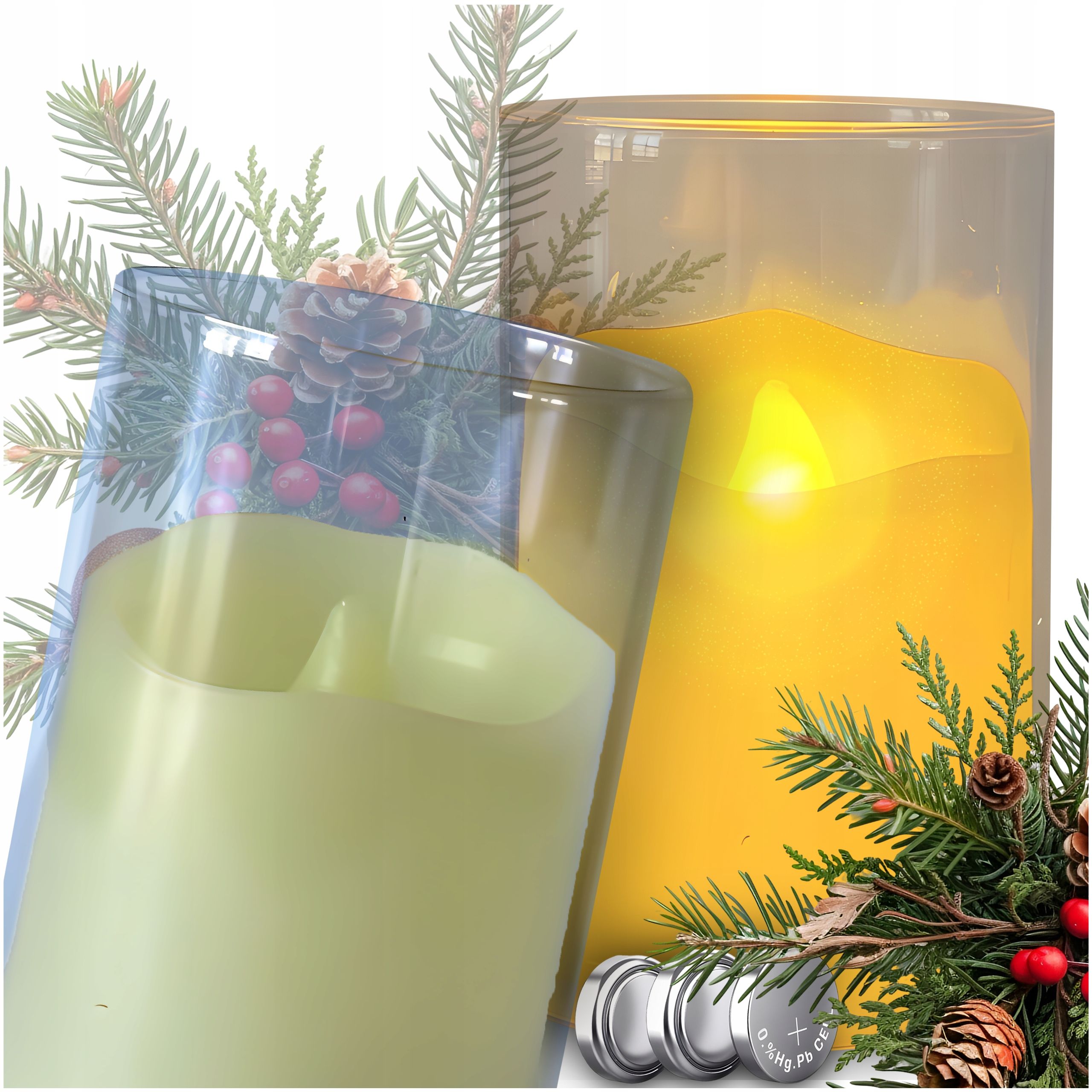  12x suppositories electric contribution for grave candles candle with batteries with glitter 18cm