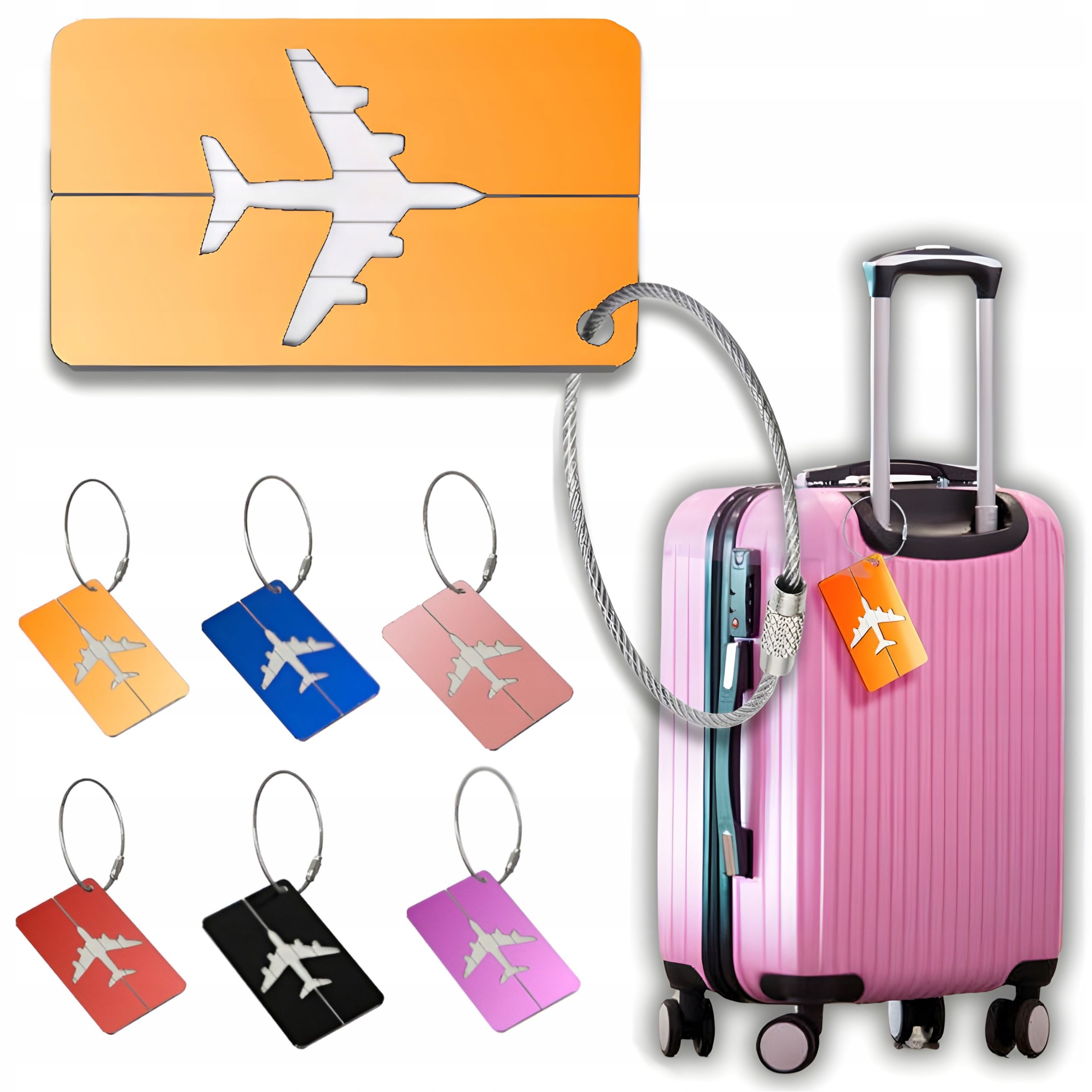  Kennung koffer anhänger für gepäck flugzeug fest - rosa
