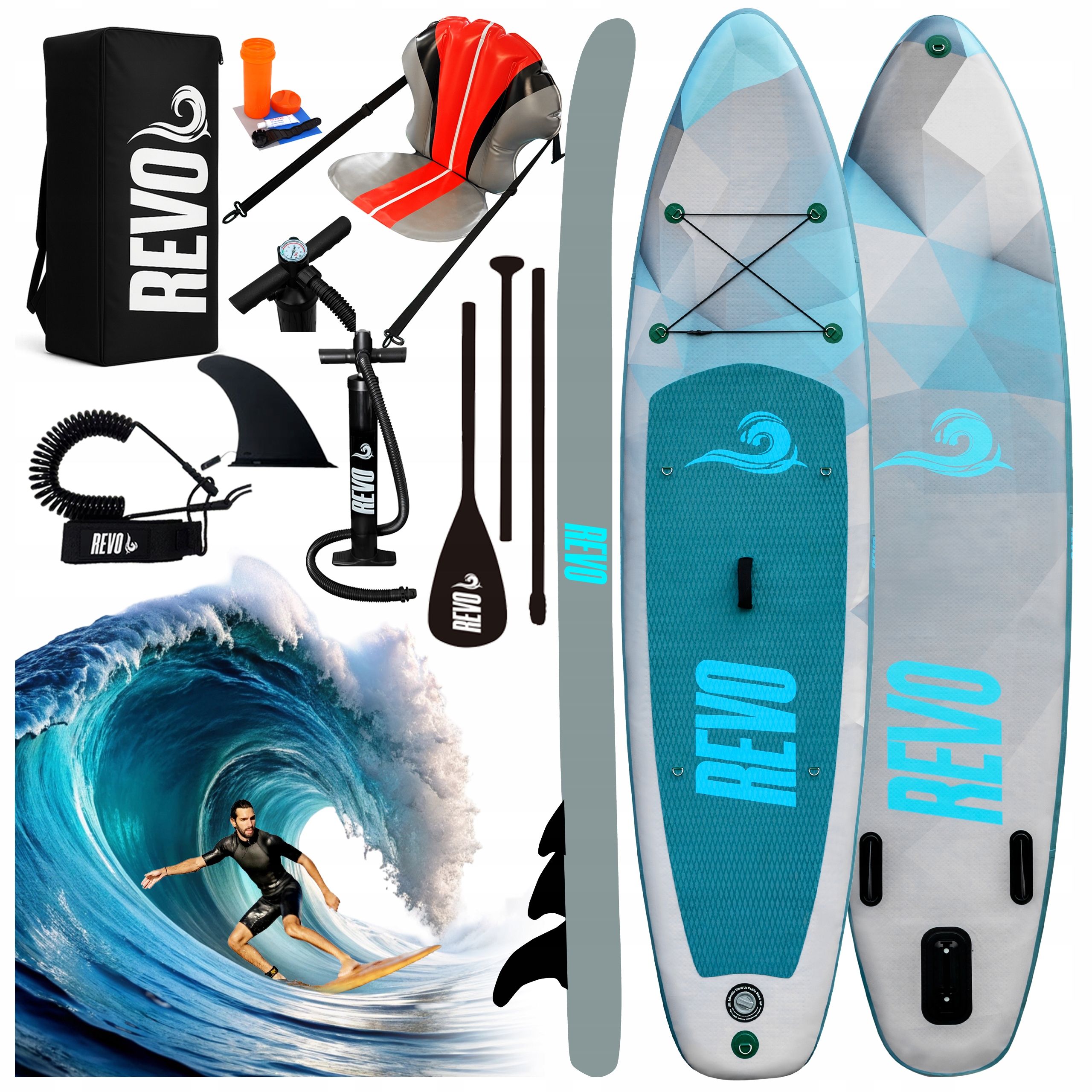  Sup doska na plávanie stand up paddle nafukovacie 320cm množina + sedadlo
