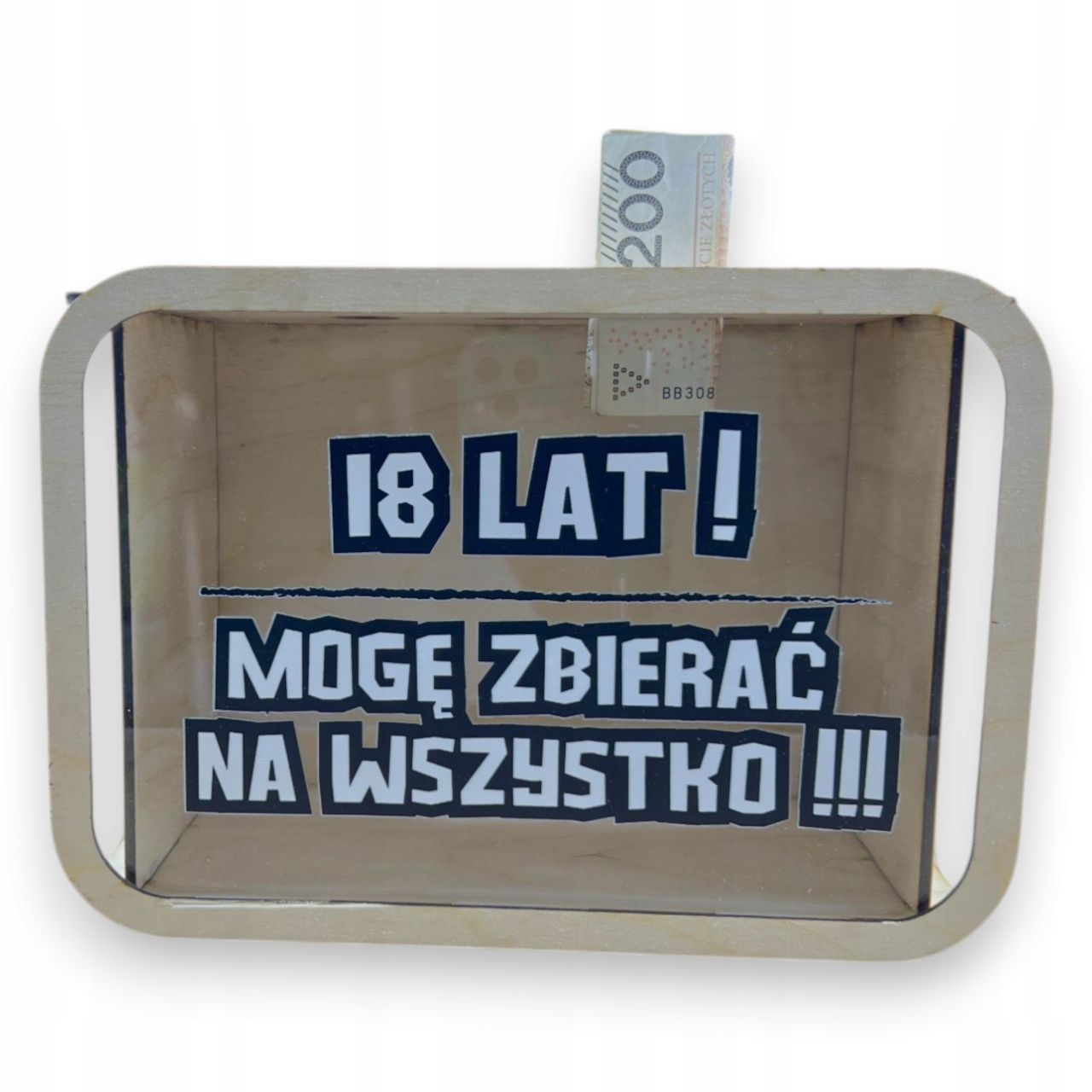  Dřevěná kasička s grafika dárek čekárna zawsze je čas sodík sny