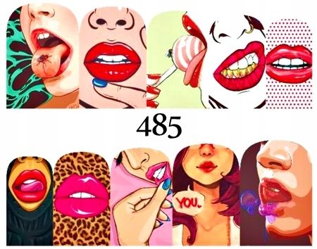 Water nail stickers for nails rainbows, mouth, pride, cigarette - nr 1011