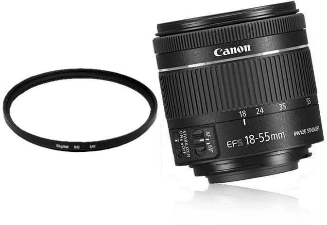  Objektīvs canon efs 18-55 f4-5.6 is stm stabilizācija video + filtrs uv