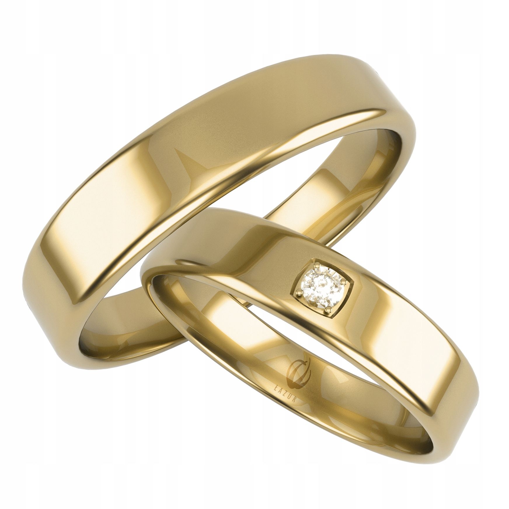  Golden eheringe mit herzmotiv pr.0,585 breite 5 mm