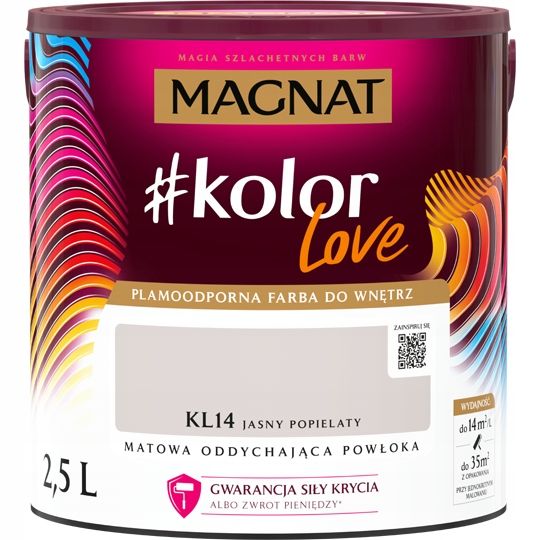  Kvėpuojanti lateksiniai dažai magnatas #kolorlove šviesa pelenų spalvos kl14 2,5l