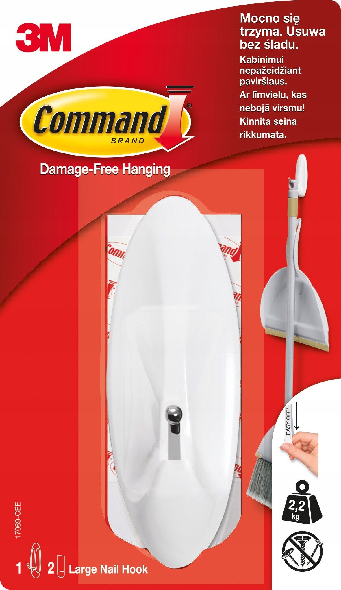  Pavēlēt āķis dekoratīvs balts bēšs zaudējumiem uz 1,3kg, 6 datoriem. + 9 siksnas