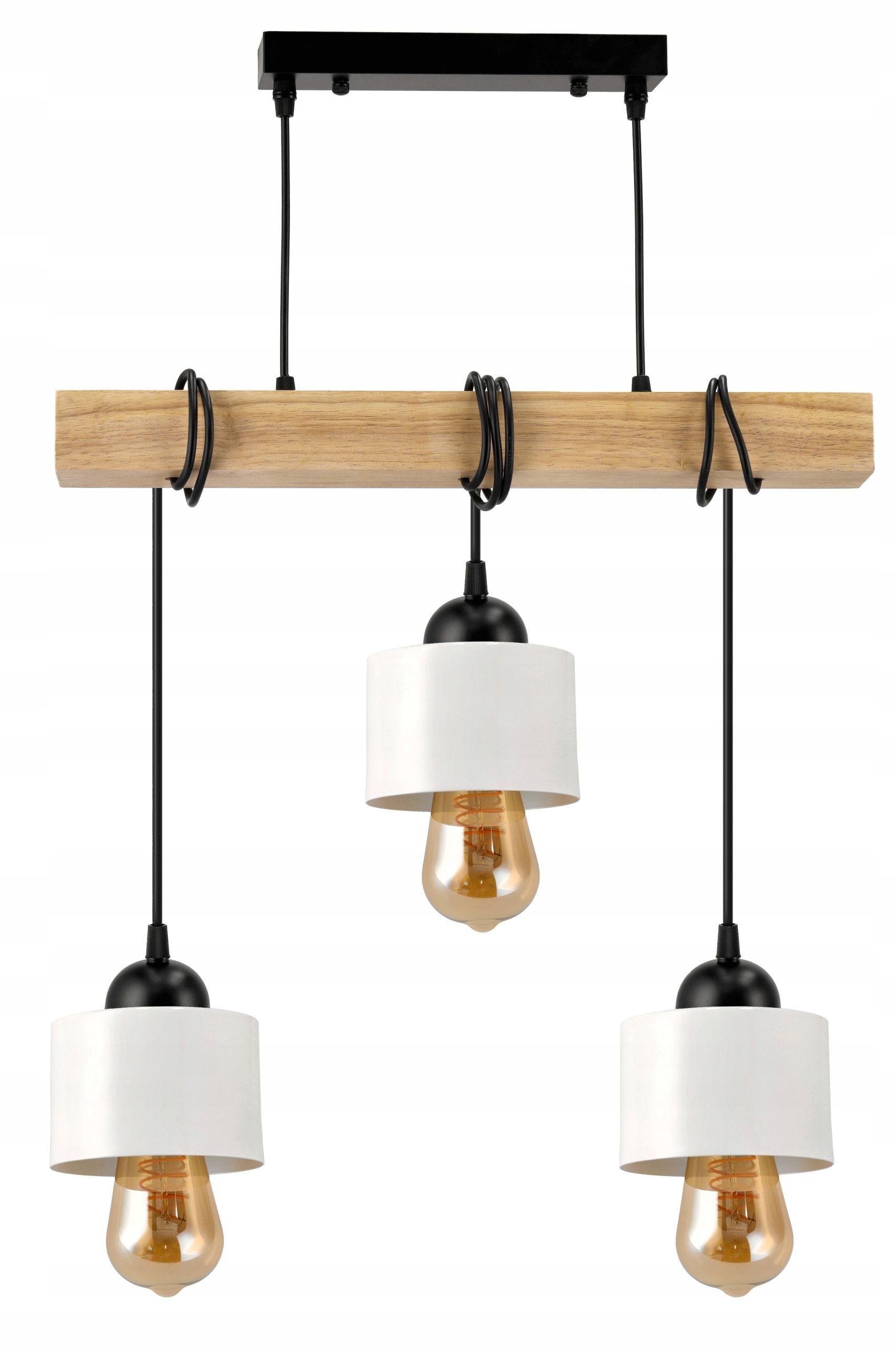  Stropné svietidlo visiace led drevený biala 3xe27 lampa amber jantár