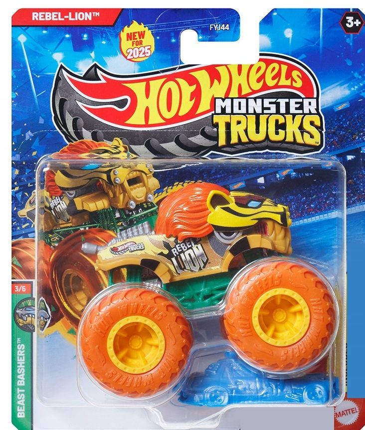  Rebel-lion liūtas beast bajeriai 3/6 monster trucks automobilis hot wheels uola 1:64