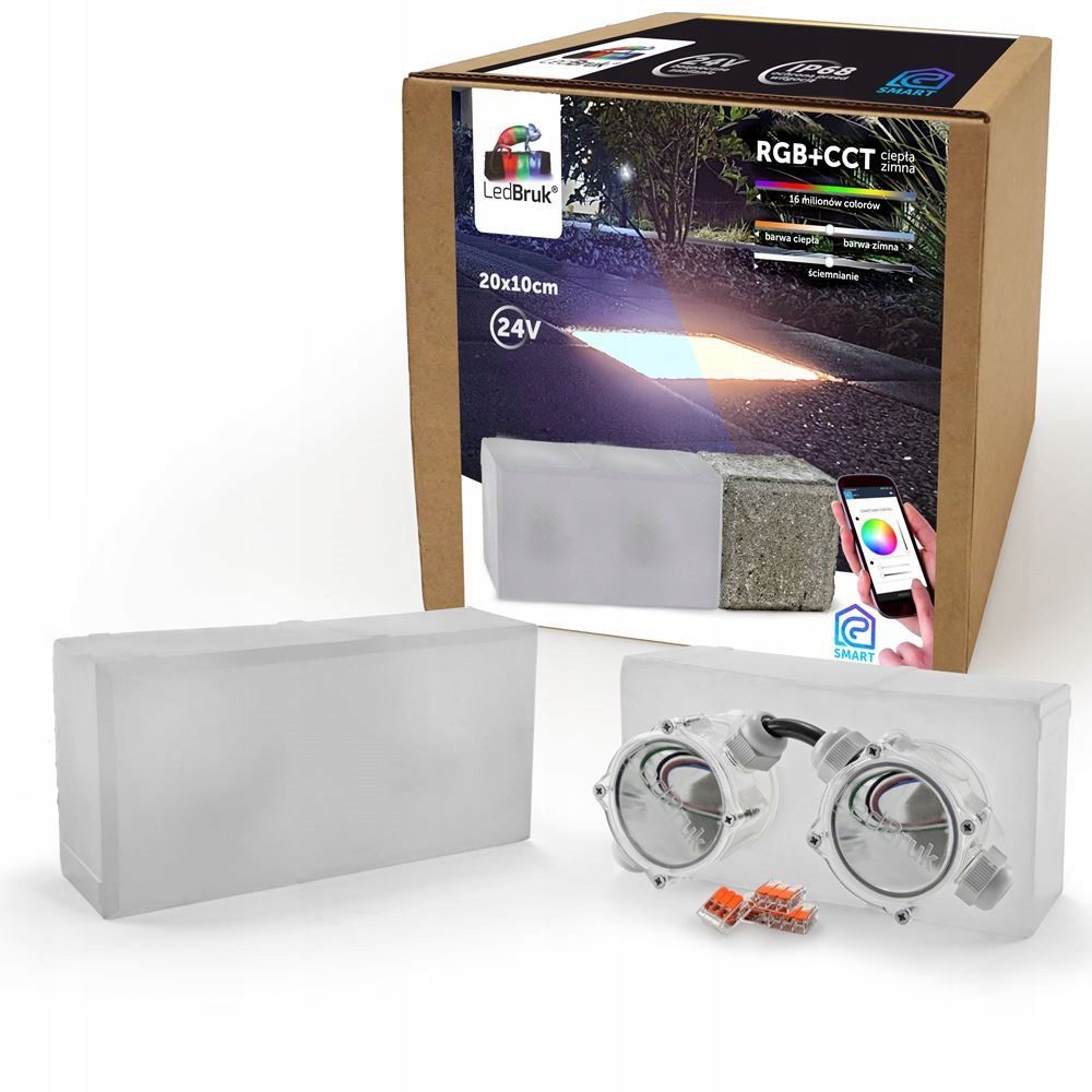  Šviečiančios trinkelės led apšvietimas į libet akropol 14x10 24v rgb + cct