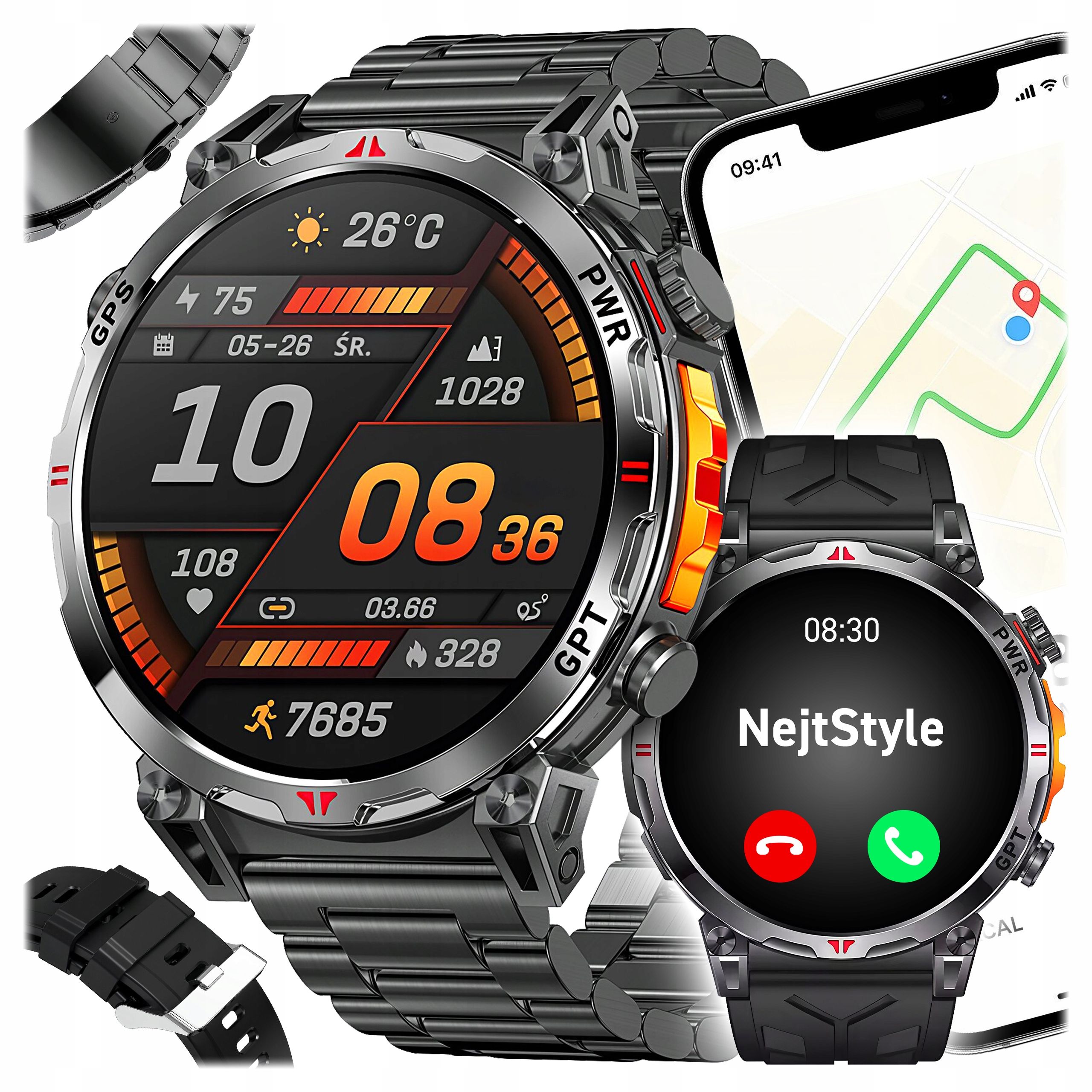  Men&#39;s smartwatch waterproof watch conversations gps sport smart watch menu pl