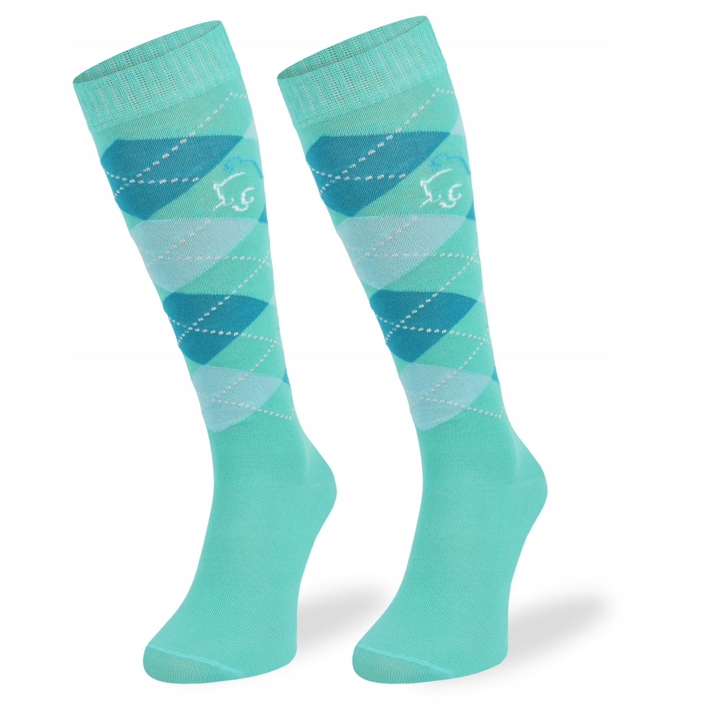  Knee-high socks cotton for horseback riding rhombuses for a girl comodo