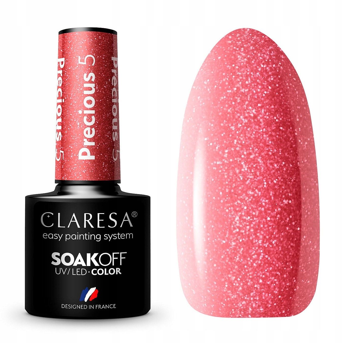  Claresa hübriid küünelakk burgundia glitter pink 554