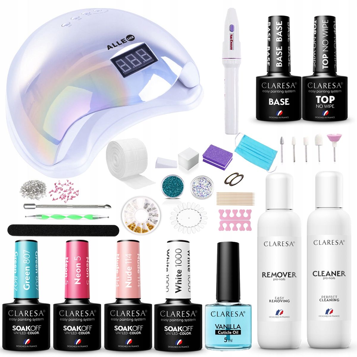  Garnitur hybrid-nagellacke claresa lampe basis top