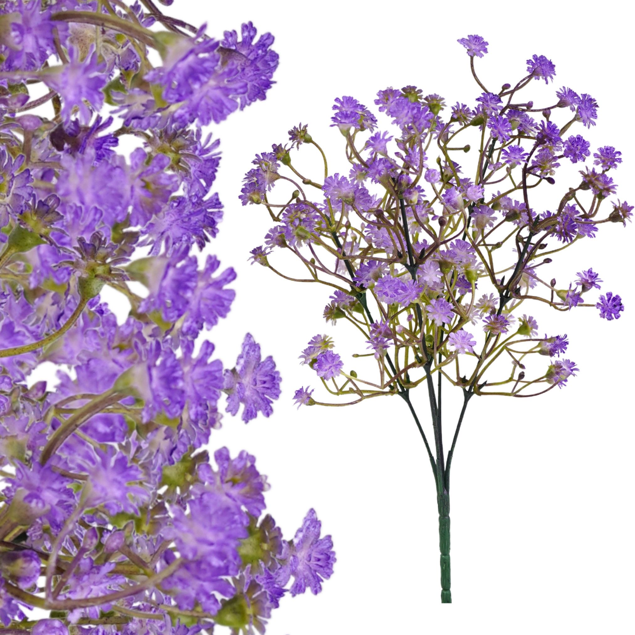 Dirbtinės gėlės gipsowka šakelė 32cm tanki violetinė priedas puokštėms
