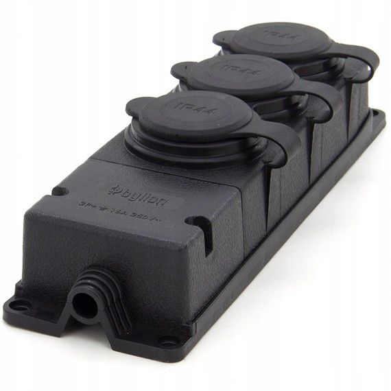  Taisns spraudnis 16a z/u uni-schuko melna krāsa wt-40