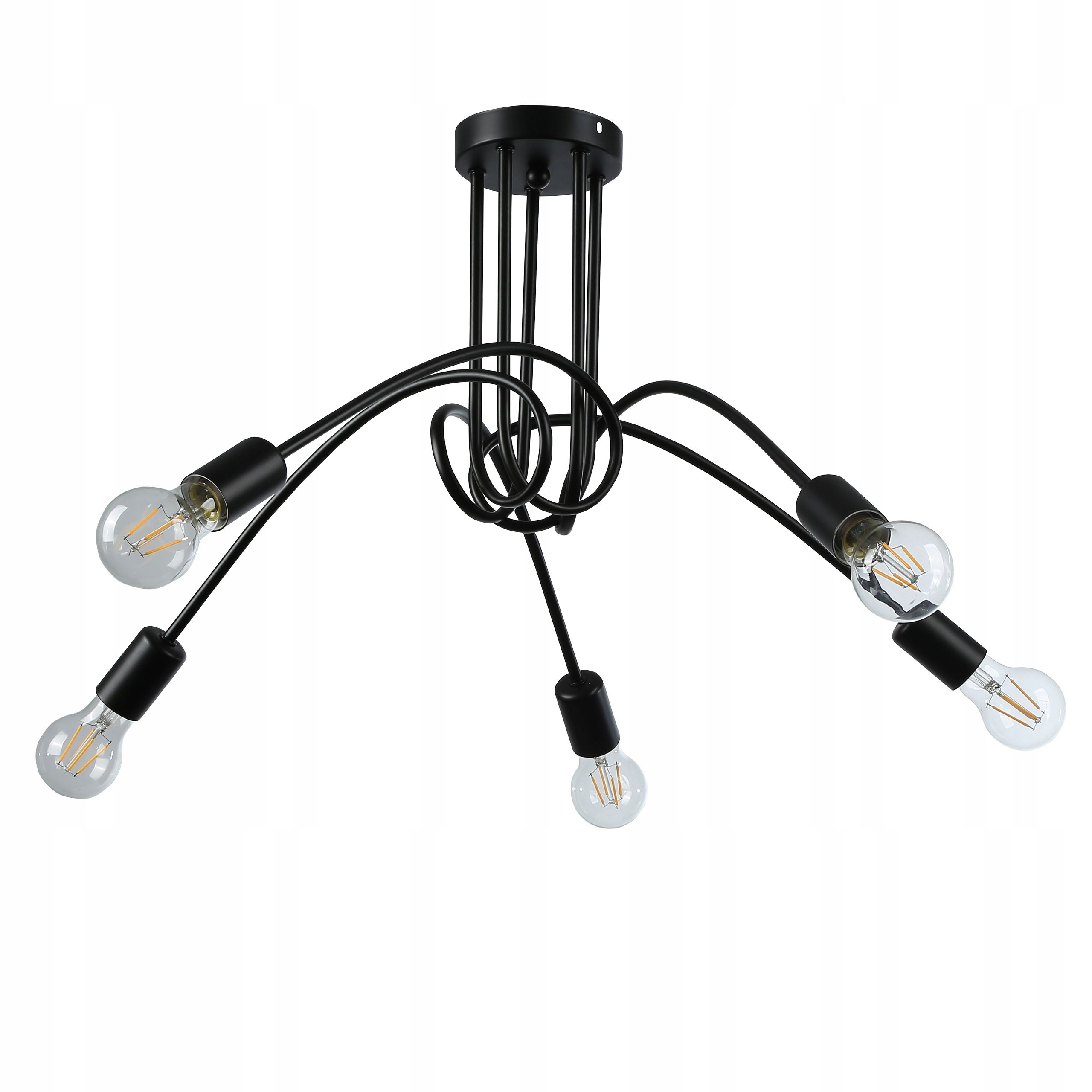  Deckenlampe hängend lampe wandleuchte rahmen 6x nr. e27 70cm led schwarz