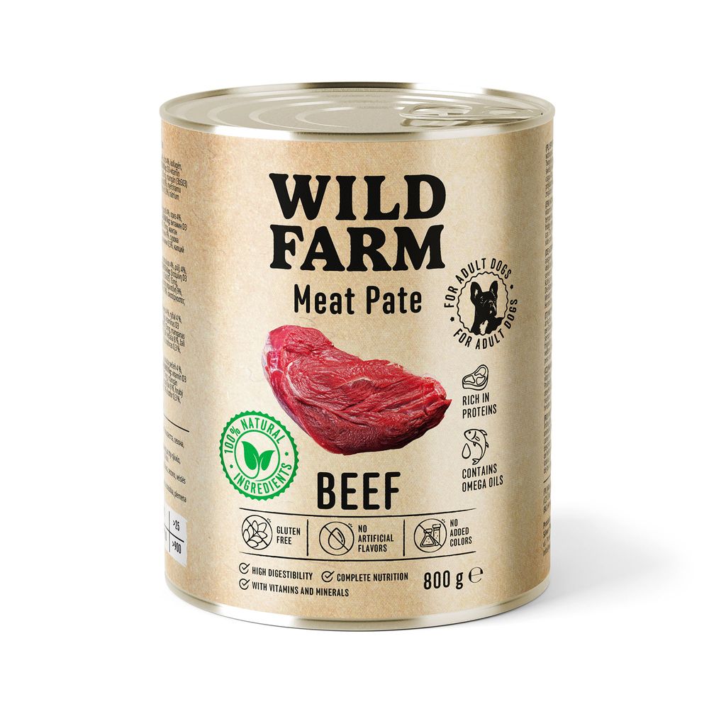 Wild farm pate pork 800g be glitimo maistas šuniui