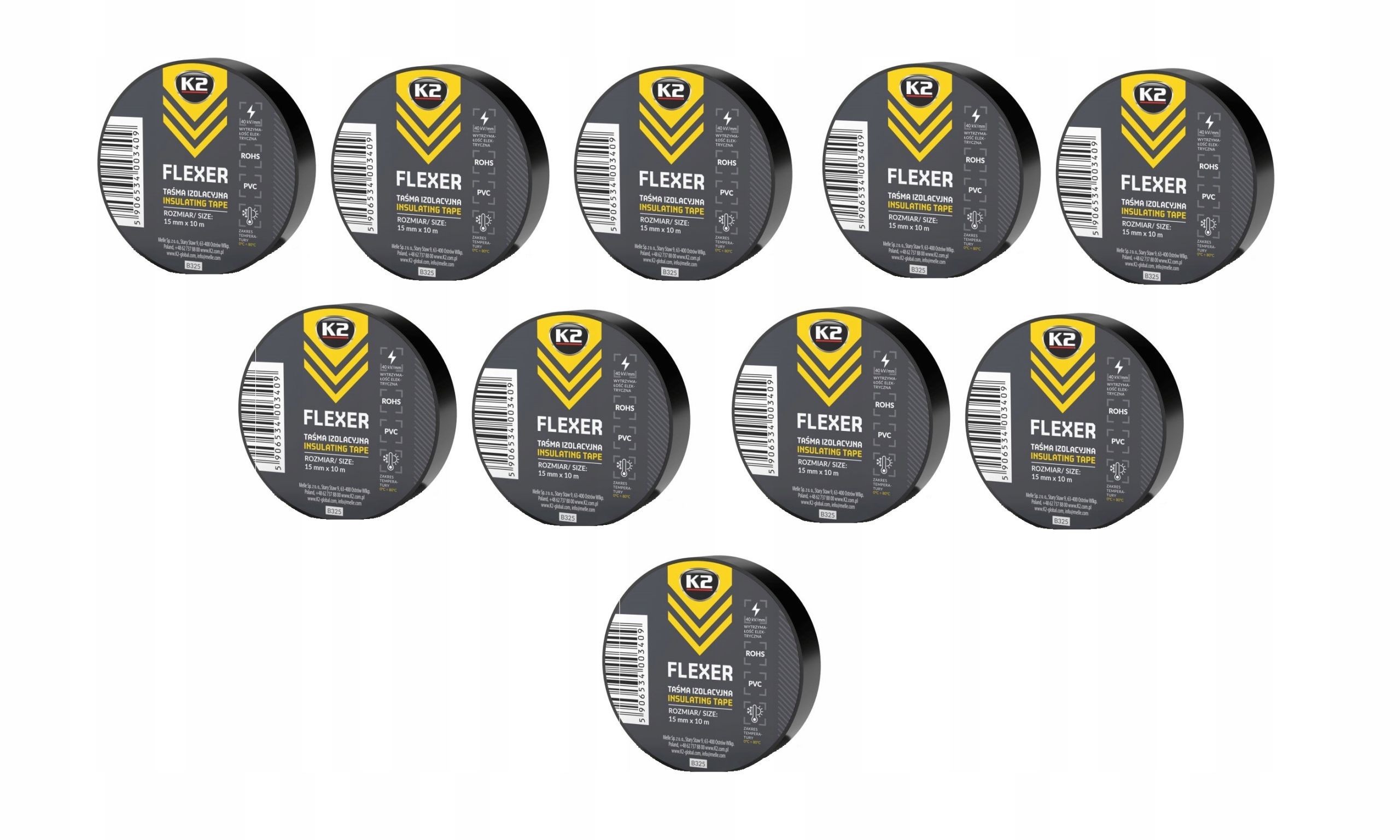  10× juosta iš pvc / pvc k2 15 mm x 10 m