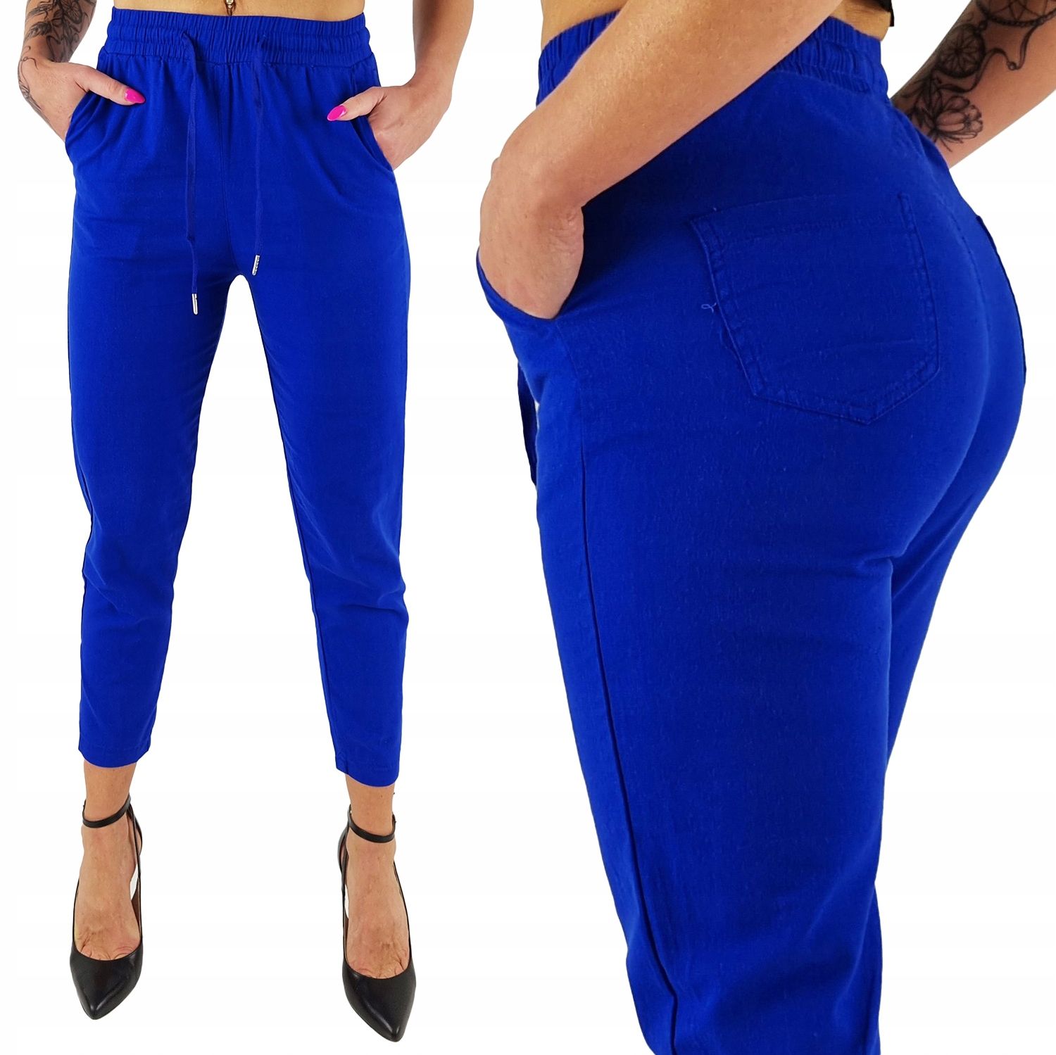  Diva elegantné nohavice damskie rúrky 7/8 szary veľkosť xl