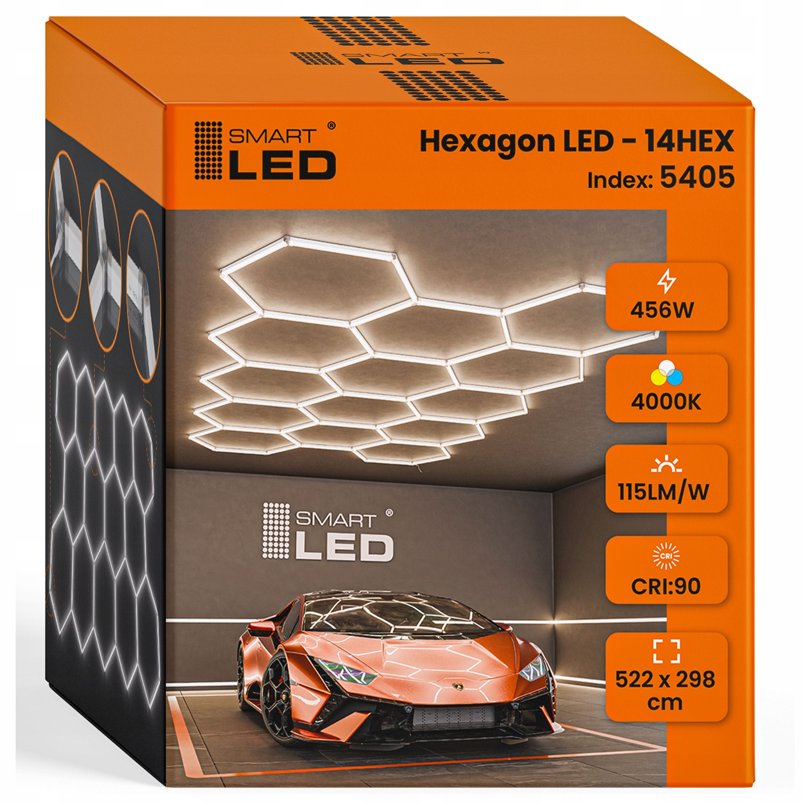  Led lampa hexagon strop tanier osvetlenie robiť garáž workshopy 484 x 243 cm