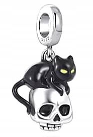  Md charms anhänger am hals schwarze katze golden mond anhänger koteczek kätzchen s925