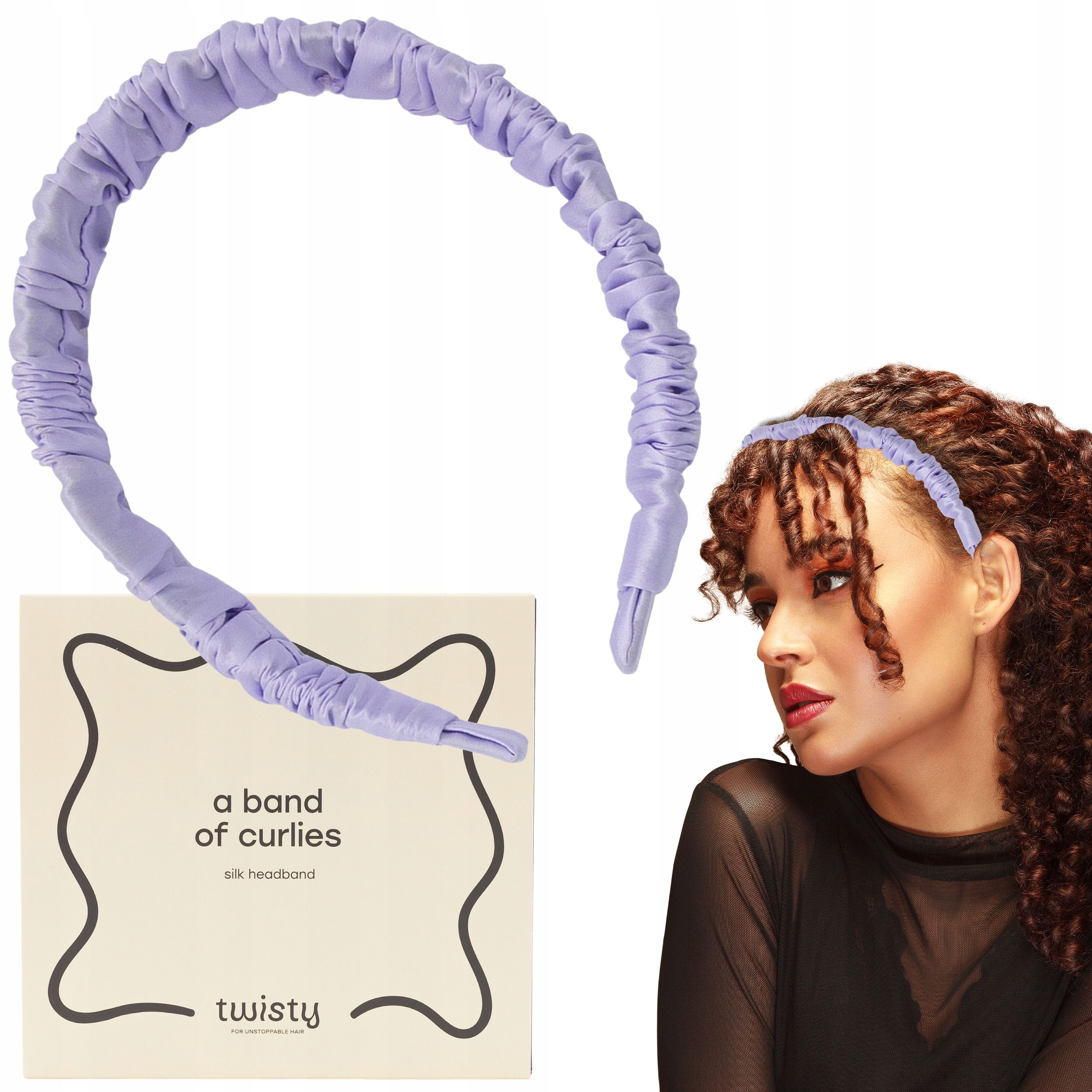  Haarband seide köpfe breit natürlich seide schwarze farbe twisty