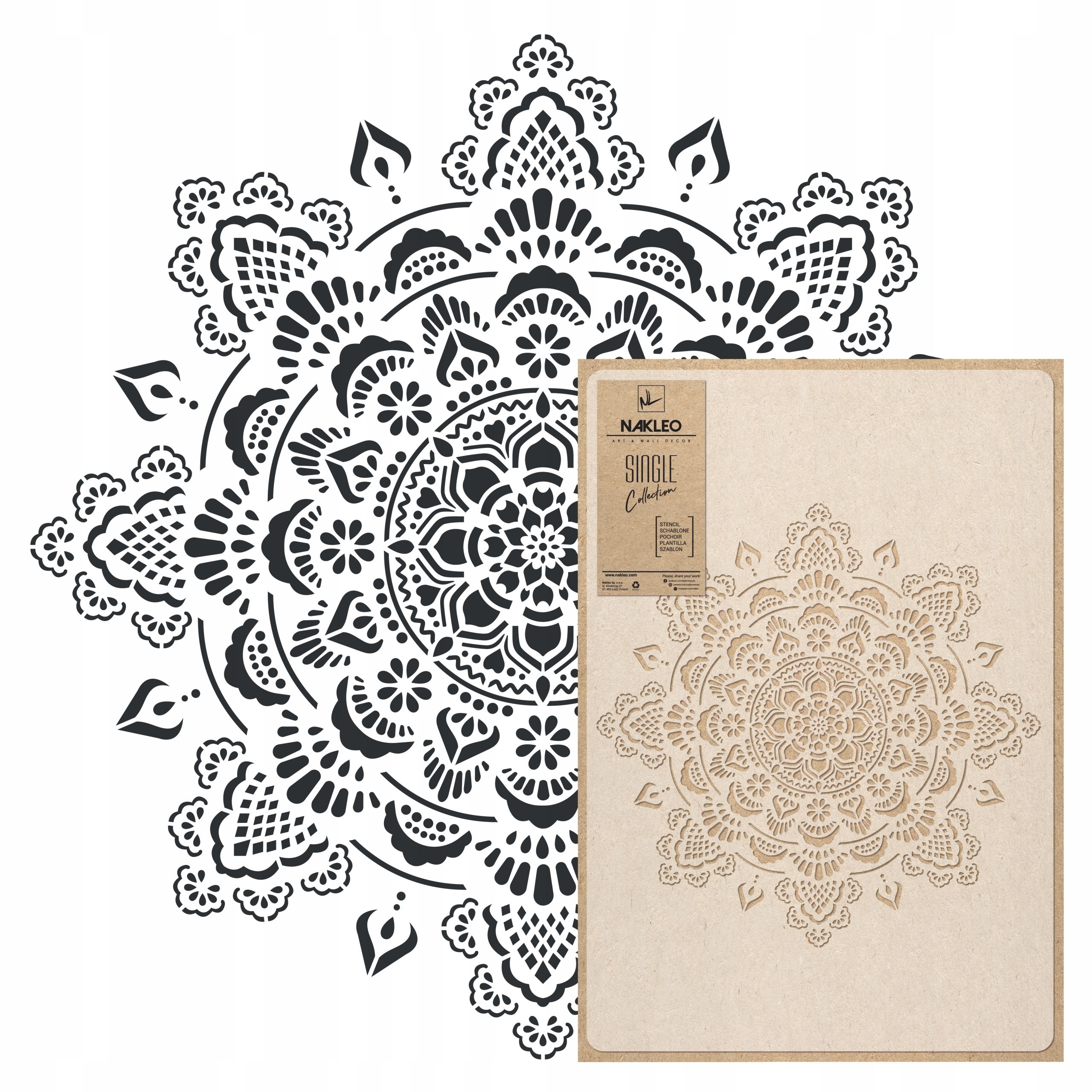 Dažymo trafaretas mandala m sr. 61 cm tinkavimo daugkartinio naudojimo tinkas betonas